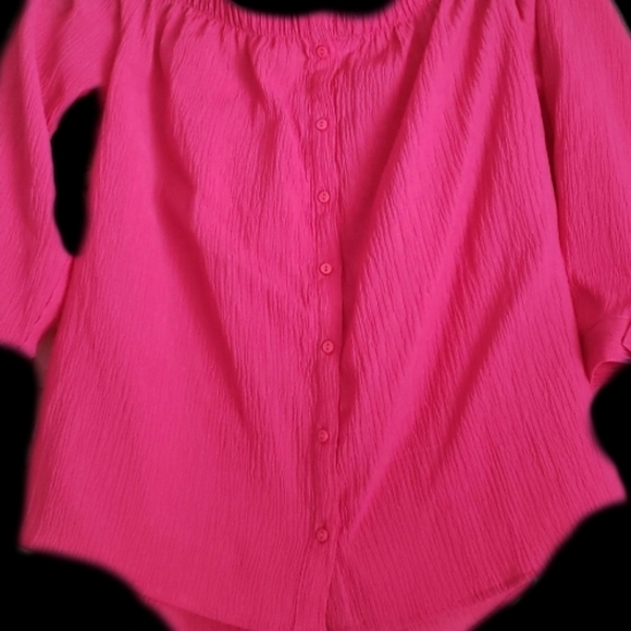 ✨️2✨️Reitmans Cold Shoulder, Hot Pink Top - Picture 1 of 2